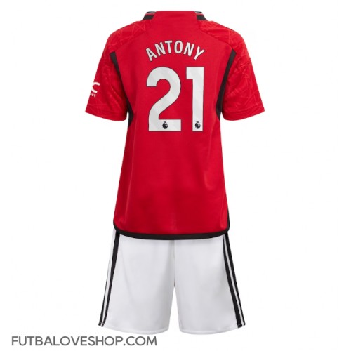 Dres Manchester United Antony #21 Domáci pre deti 2023-24 Krátky Rukáv (+ trenírky)